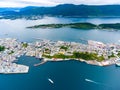 City of Alesund Norway Aerial footage Royalty Free Stock Photo