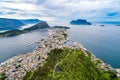 City of Alesund Norway Aerial footage Royalty Free Stock Photo