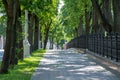 City alley in the Park, Minsk city center, the venue of the second European games Royalty Free Stock Photo