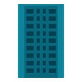 City apartment building icon, flat style