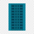 City apartment building icon, flat style
