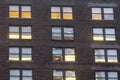 City apartment windows at night Royalty Free Stock Photo