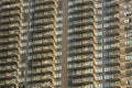 City apartment windows at night with lights for privacy concept Royalty Free Stock Photo