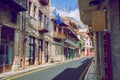 City arachova. Greek Republic. City streets and mountain views. Old buildings. 13. Sep. 2019