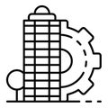 City architectural building icon, outline style