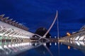 City of Arts and Sciences futuristic architecture modern building night view, Valencia, Spain, Europe