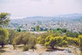 City Athens, Greece Republic. City from the hill, streets and buildings. Sep 11 2019. Travel photo Royalty Free Stock Photo