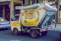 City Athens, Greek Republic. Way and trash truck, street and urban view. 13. Sep. 2019