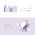 City Attractions And Oratory Concept Template Web Banner With Copy Space