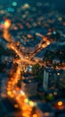 a city background with blurred lights at night. Bokeh and abstract blur defocused background Royalty Free Stock Photo