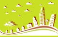 City background made of paper stickers Royalty Free Stock Photo