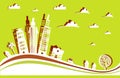 City background made of paper stickers Royalty Free Stock Photo