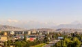 City on background of the mountains of Tien Shan Royalty Free Stock Photo