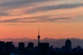 The city of Beijing under the sunset