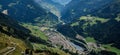 City of Belloinzona in Switzerland - view from Gotthard Pass