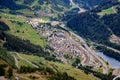 City of Belloinzona in Switzerland - view from Gotthard Pass