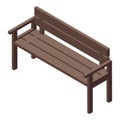 City bench icon, isometric style