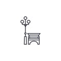 City bench linear icon concept. City bench line vector sign, symbol, illustration.