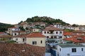 the city of Berat, Berati, Albania from above, UNESCO world heritage site Royalty Free Stock Photo