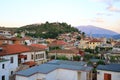 the city of Berat, Berati, Albania from above, UNESCO world heritage site Royalty Free Stock Photo