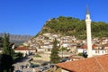 the city of Berat, Berati, Albania from above, UNESCO world heritage site Royalty Free Stock Photo