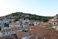 the city of Berat, Berati, Albania from above, UNESCO world heritage site Royalty Free Stock Photo