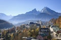 The city of Berchtesgaden in front of the Watzmann Mountains