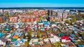 The city of Berdsk from a bird`s-eye view. Western Siberia