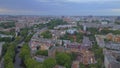 Stunning aerial view flight drone. Berlin train station prefabricated building