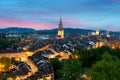 City of Bern skyline with a dramatic sky in Bern, Switzerland