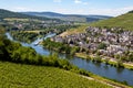 The city Bernkastel-Kues on river Moselle, Germany Royalty Free Stock Photo