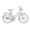 City bicycle in graphic style, casual bike with hand honk