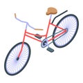 City bicycle icon, isometric style Royalty Free Stock Photo