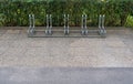 City Bicycle Parking, Bike Station Modern Bike Storage, Security Concept, Empty Street Bicycle Parking