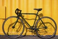 City bike fixedgear on a yellow background