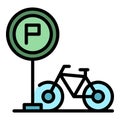 City bike parking icon vector flat Royalty Free Stock Photo