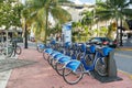 City bike station in Miami Beach, Florida