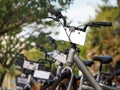 City bikes rent parking in Phuket Thailand Royalty Free Stock Photo