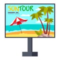 City billboard advertising summer vacation tour