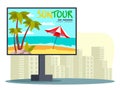 City billboard advertising summer vacation tour