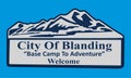 City of Blanding on a blue background