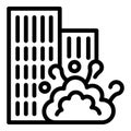 City bomb attack icon outline vector. Air raid