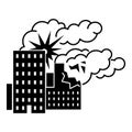 City bomb war icon, simple style Royalty Free Stock Photo