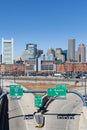 City of Boston with empty interstate junction Royalty Free Stock Photo
