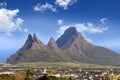 The city at the bottom of mountains. Mauritius Royalty Free Stock Photo