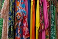 City boutique market shop several women blouses and tops on rack to create colorful fashion background store for women clothing Royalty Free Stock Photo