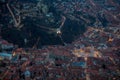 The city of Brasov seen in the evening from Mount Tampa Royalty Free Stock Photo