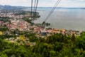 City Bregenz, cableway and lake Constance