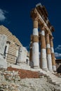 City of Brescia, Lombardy, Italy. The Roman Capitolium ruins.