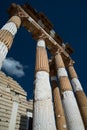 City of Brescia, Lombardy, Italy. The Roman Capitolium ruins.